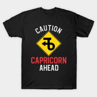 Funny Zodiac Horoscope Capricorn Road Sign Traffic Signal T-Shirt